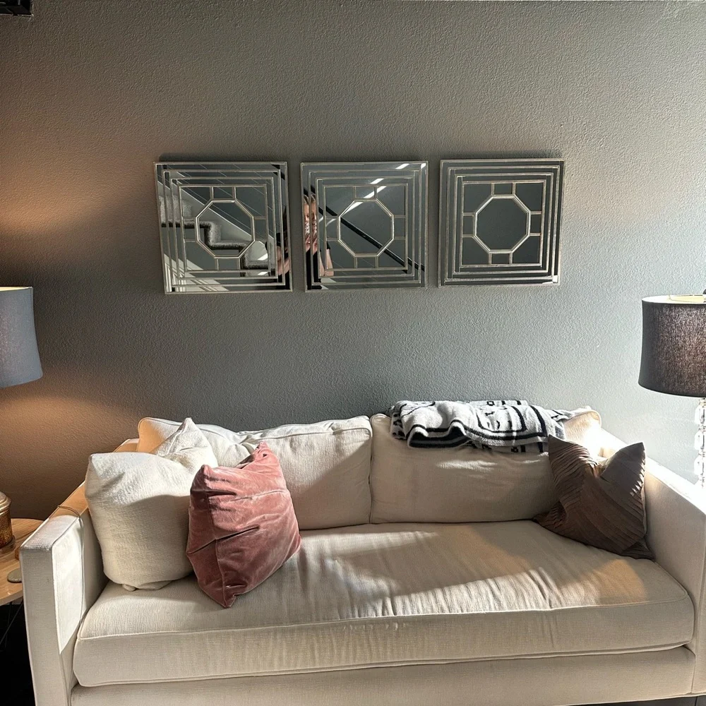 Neutral Wall Mirror Trio - Decorative Geometric Mirrors